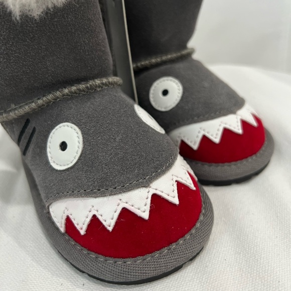 New EMU Shark Walker Costume Shearling Wool Suede Boot Shoe Baby 6-12 Toddler 3 - Picture 10 of 17